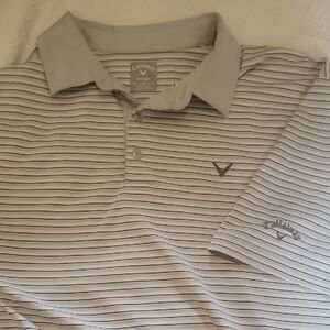 Callaway Men's Opt-dri Golf Polo with Gray Stripes